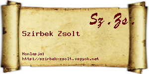 Szirbek Zsolt névjegykártya