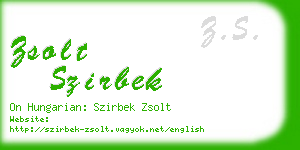 zsolt szirbek business card